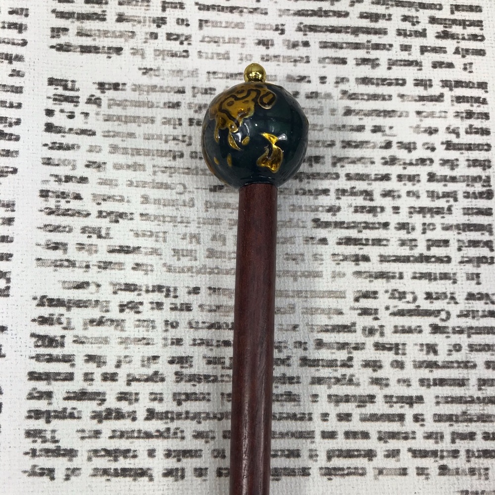 Hairstick Hair Stick Blue Globe Gold